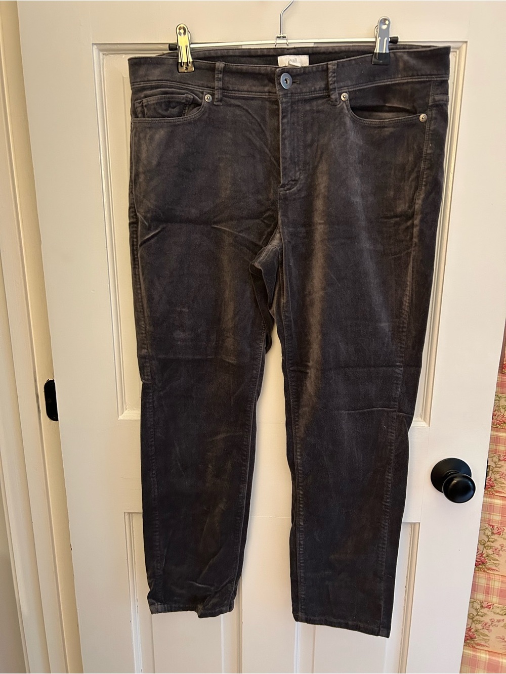 J. Jill Women’s Dark Grey Velvet Tapered Pants